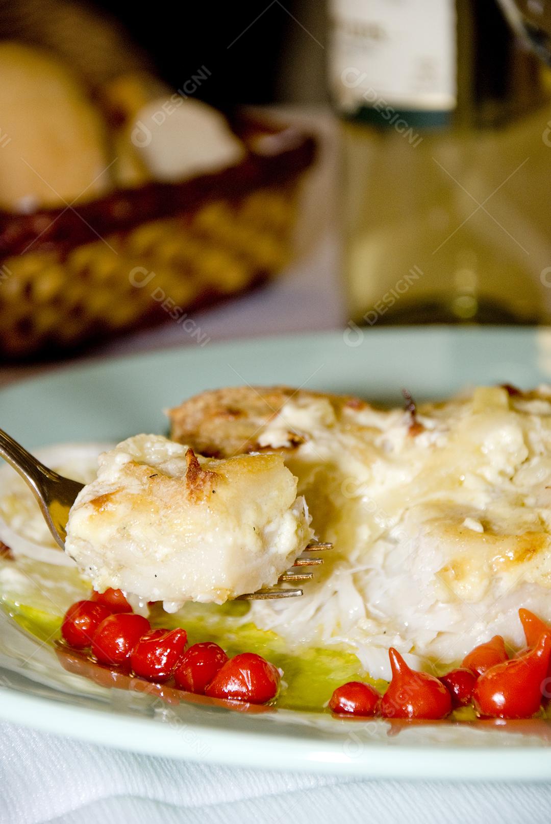 tilápia com creme de nata