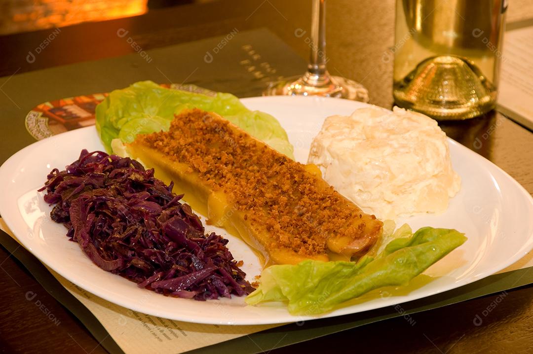 pure de batata com carne