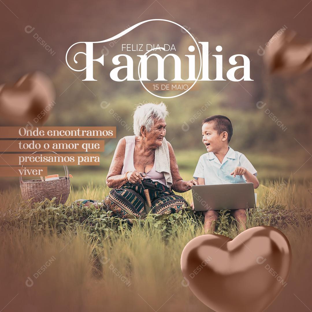 Feliz Dia da Família Social Media PSD Editável
