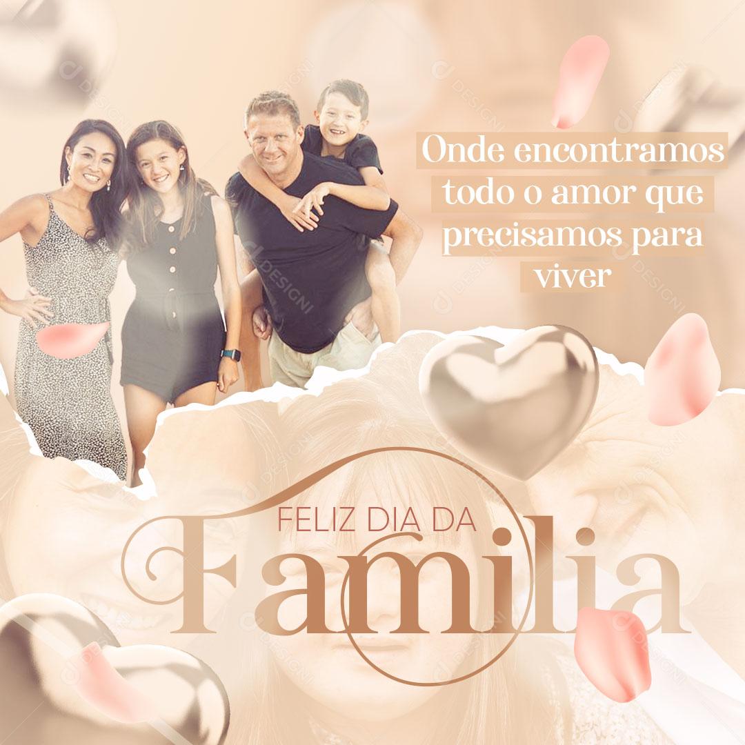 Feliz Dia da Família Social Media PSD Editável