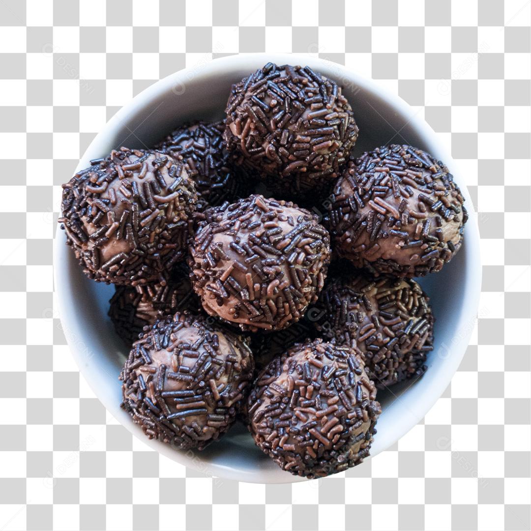 Tigela De Brigadeiros De Chocolates Pratos Azuis Social Media PSD Editável