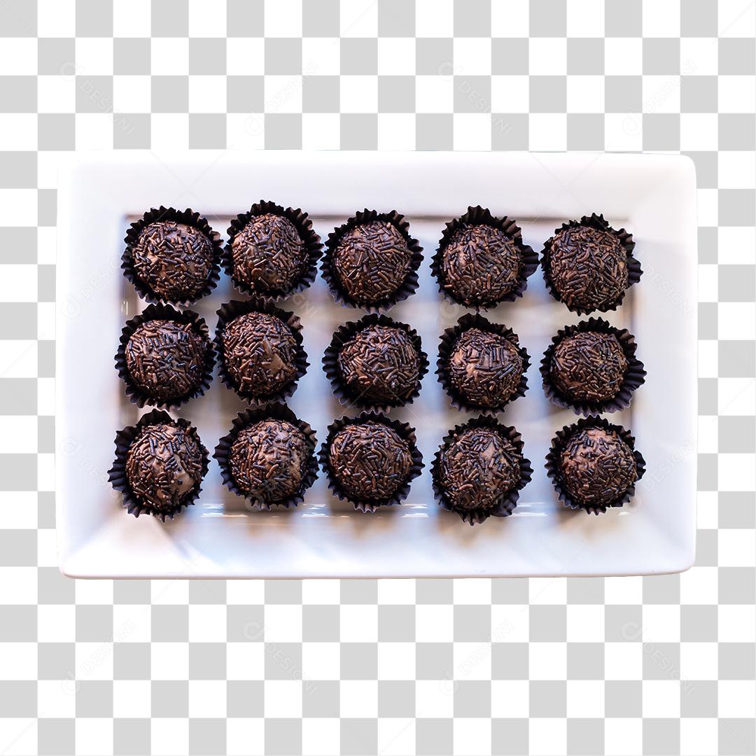 Brigadeiros De Chocolates Pratos Azuis Social Media PSD Editável