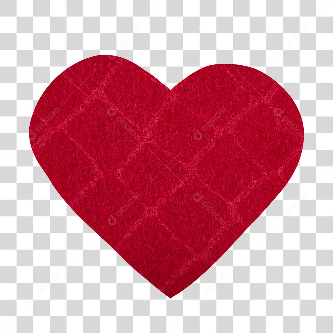 Coração De Tecido Vermelho Costurado PNG Transparente