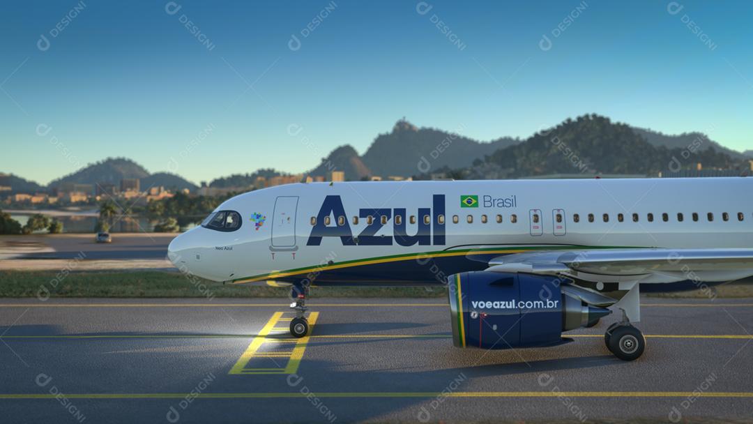 Airbus A320 Azul Airlines se prepara para partir do Rio de Janeiro, 22 de maio de 2022, Rio de Janeiro, Brasil.