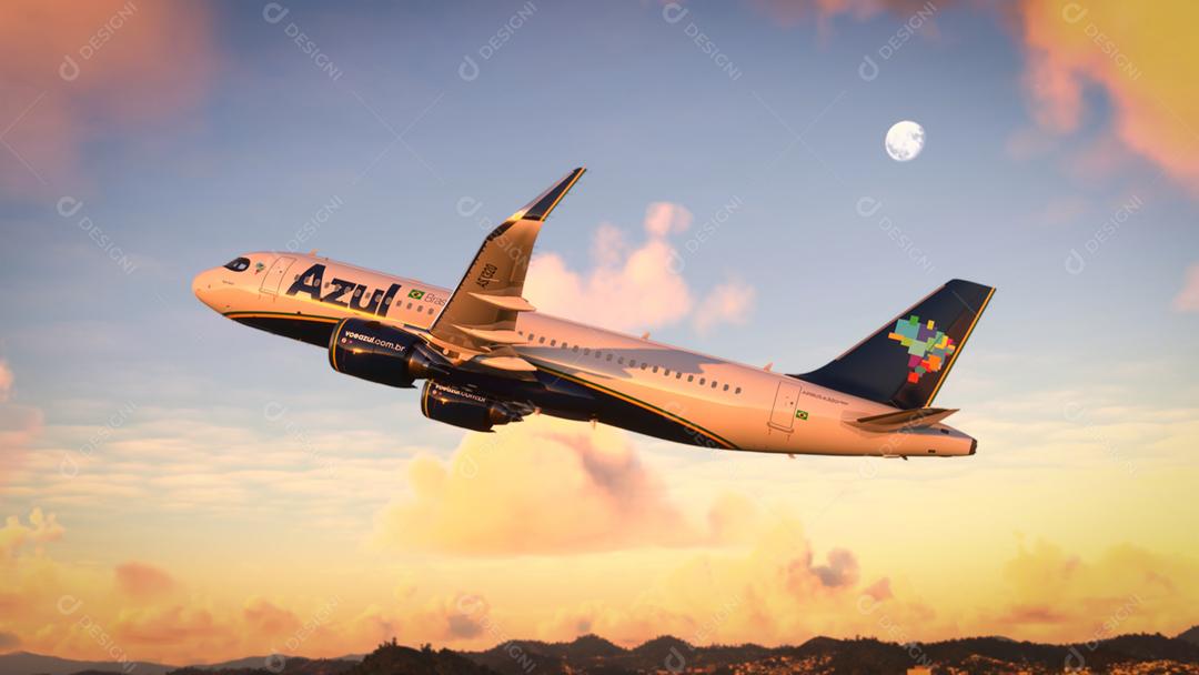Airbus A320 Azul Airlines partida do Rio de Janeiro, 22 de maio de 2022, Rio de Janeiro, Brasil.