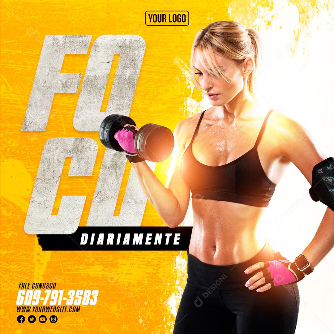 Foco Diariamente Comece Agora Social Media PSD Editável