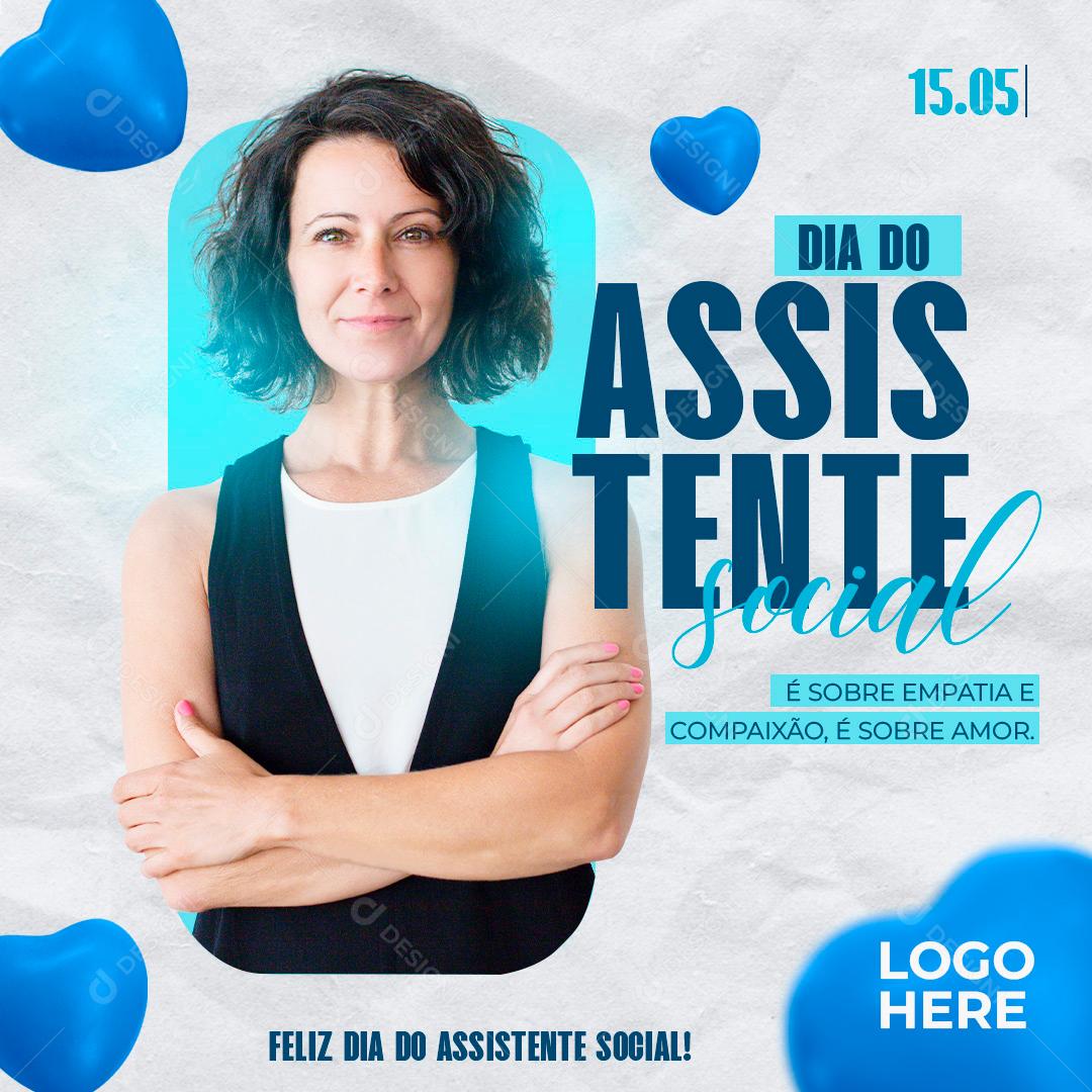 Dia Do Assistente Social Feliz Dia Do Assistente Social Media PSD Editável