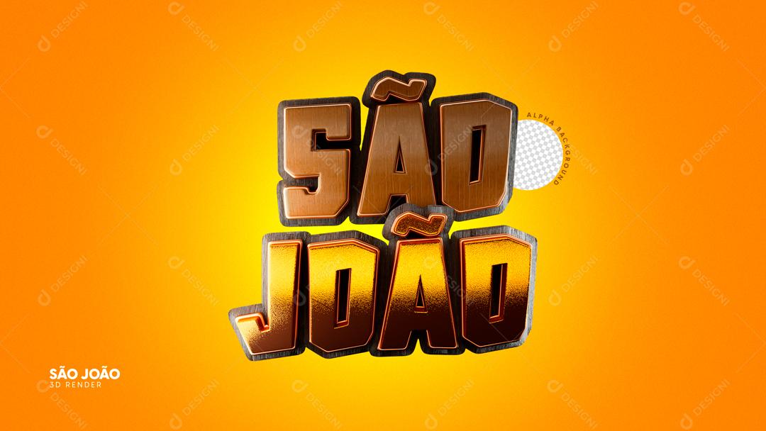 Texto 3D Para Composição São João Festa Junina PSD Editável