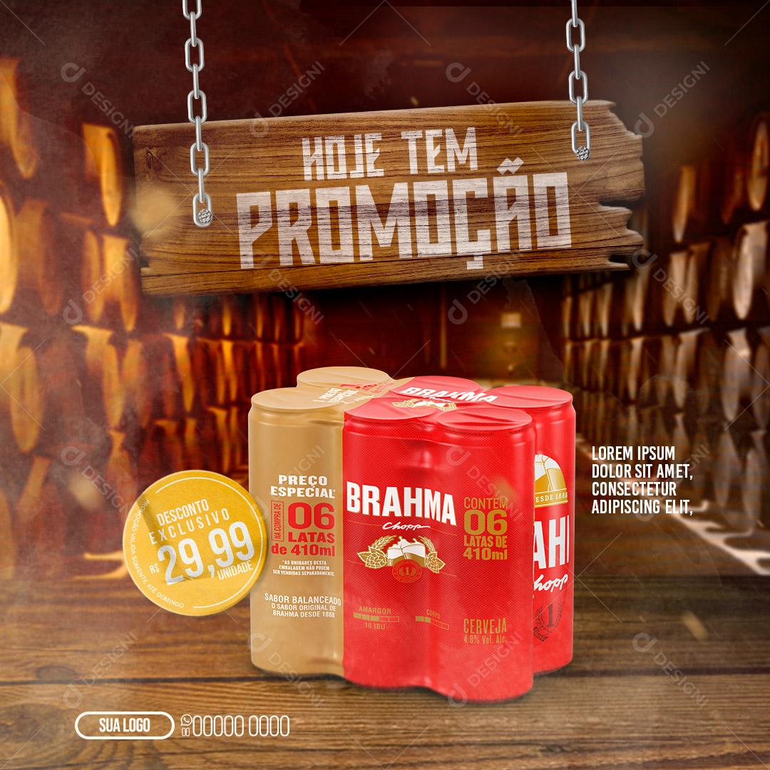 Hoje Tem Promoção de Cervejas Social Media PSD Editável
