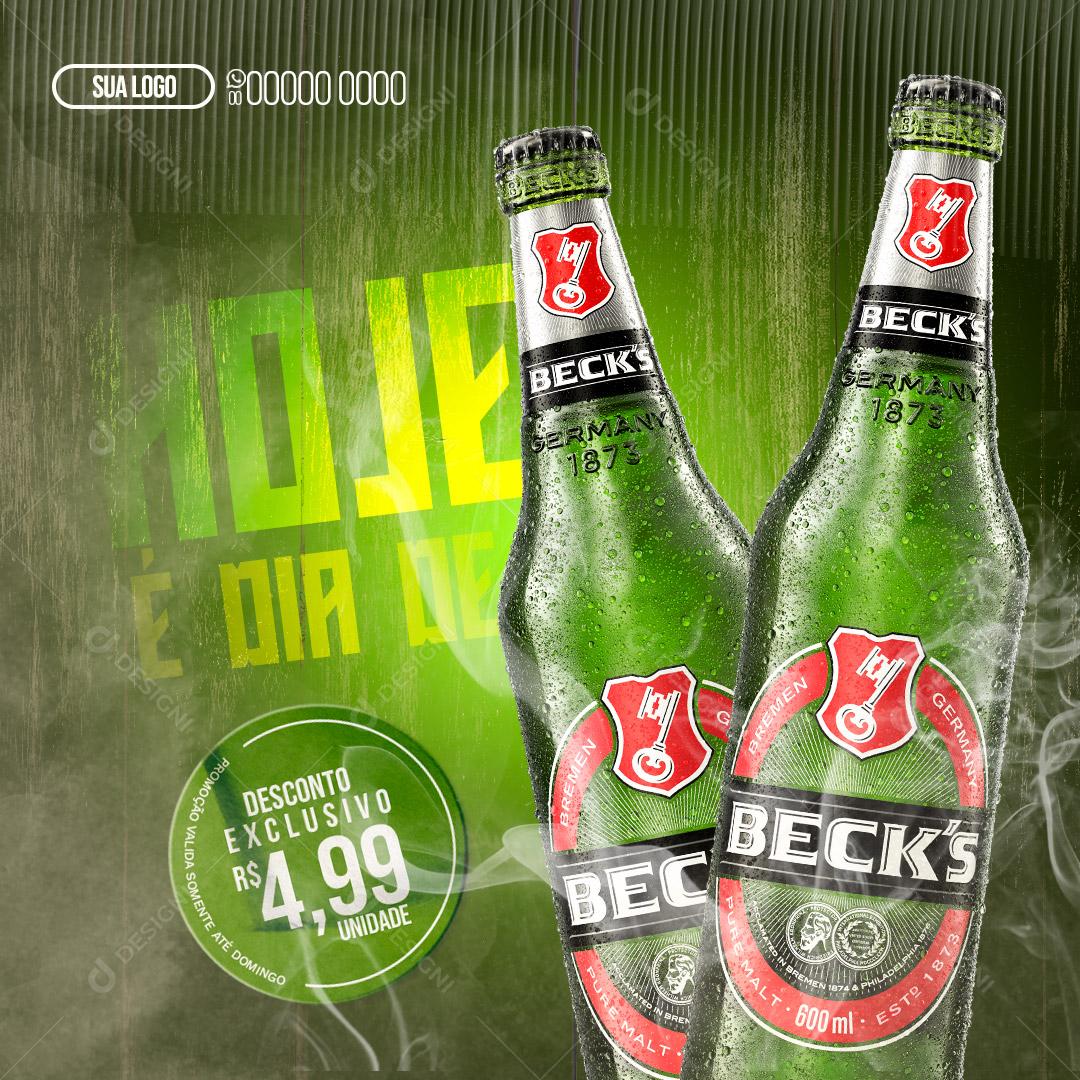 Social Media Bebidas Cerveja Becks Gelada PSD Editável