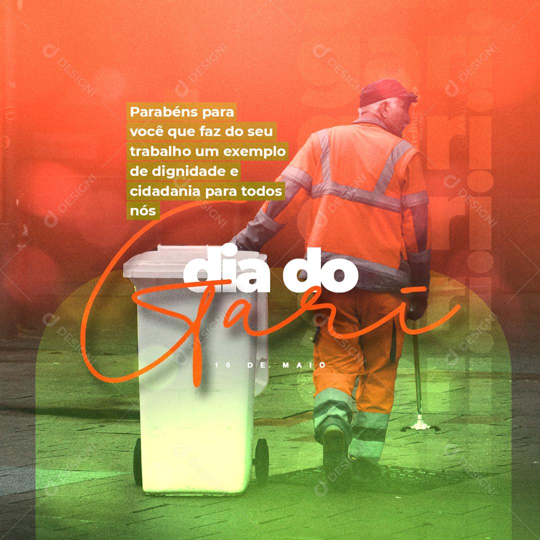 Social Media Você faz do seu trabalho um exemplo de dignidade Dia do Gari PSD Editável