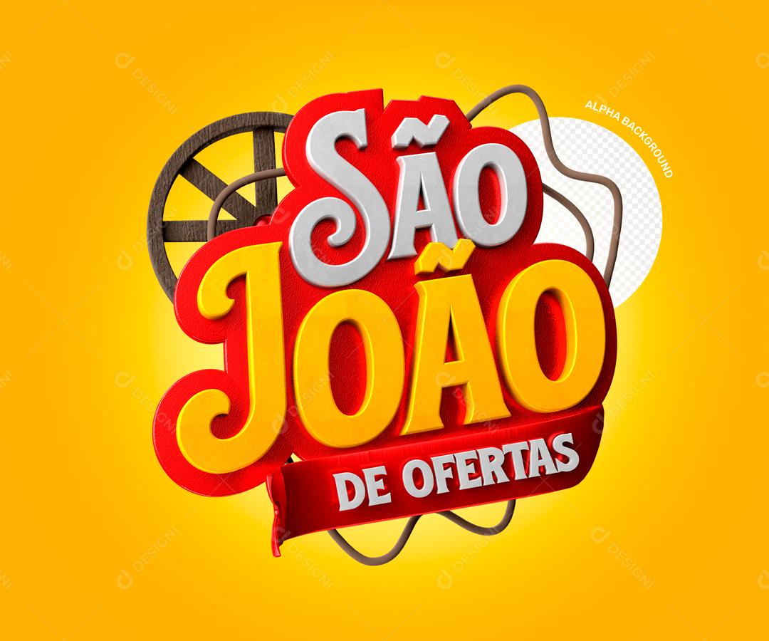 Selo 3D Para Composição São João De Ofertas PSD Editável