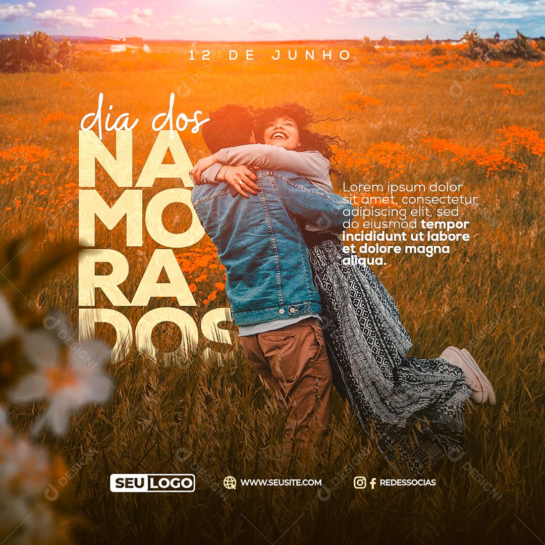 Feliz Dia Dos Namorados 12 De Junho Social Media PSD Editável