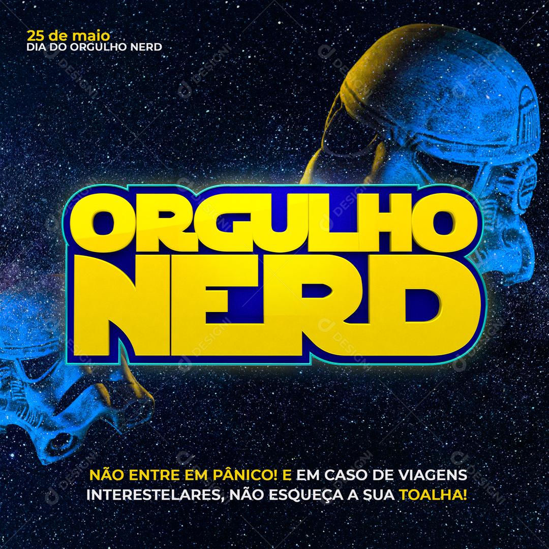 Selo 3D Para Composição Orgulho Nerd Data Comemorativa PSD Editável