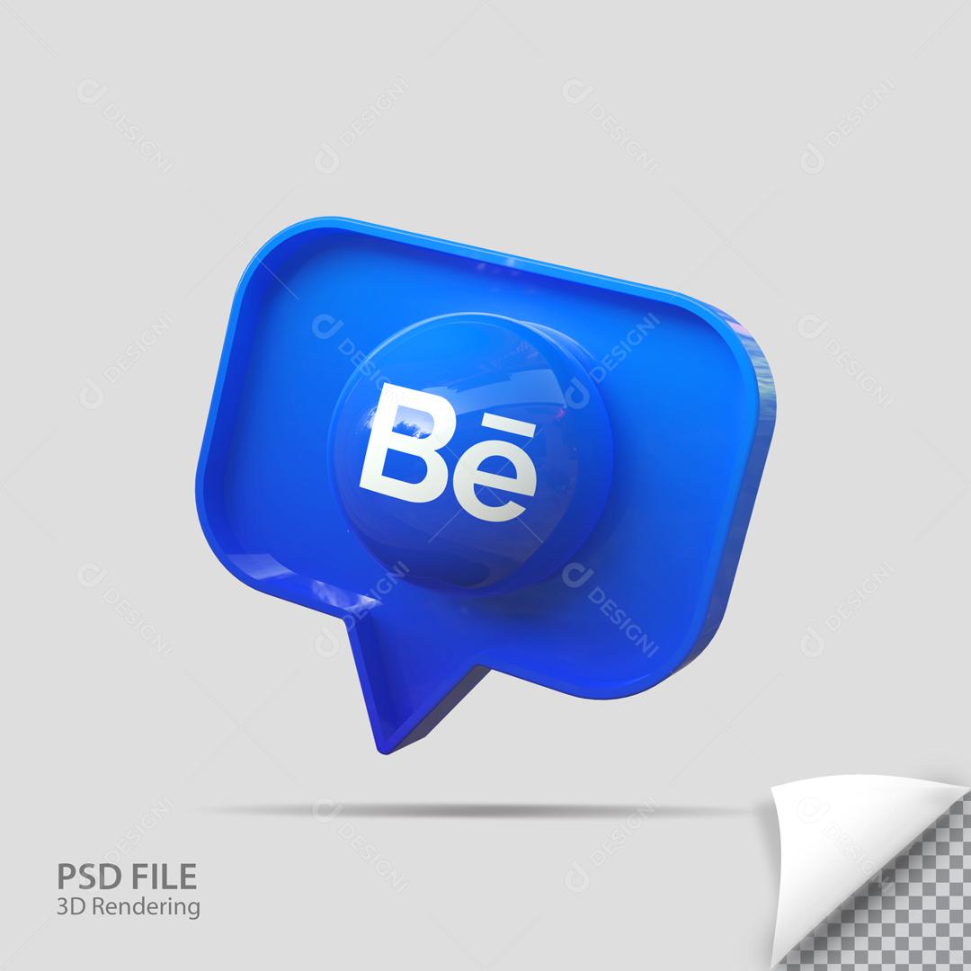 Behance 3D Ícone de Mensagem Elemento Para Composição PSD