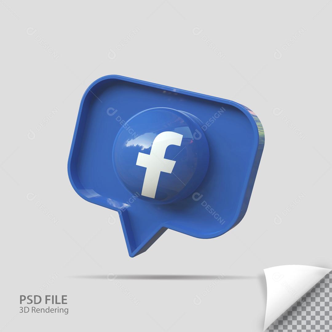 Facebook 3D Ícone de Mensagem Elemento Para Composição PSD