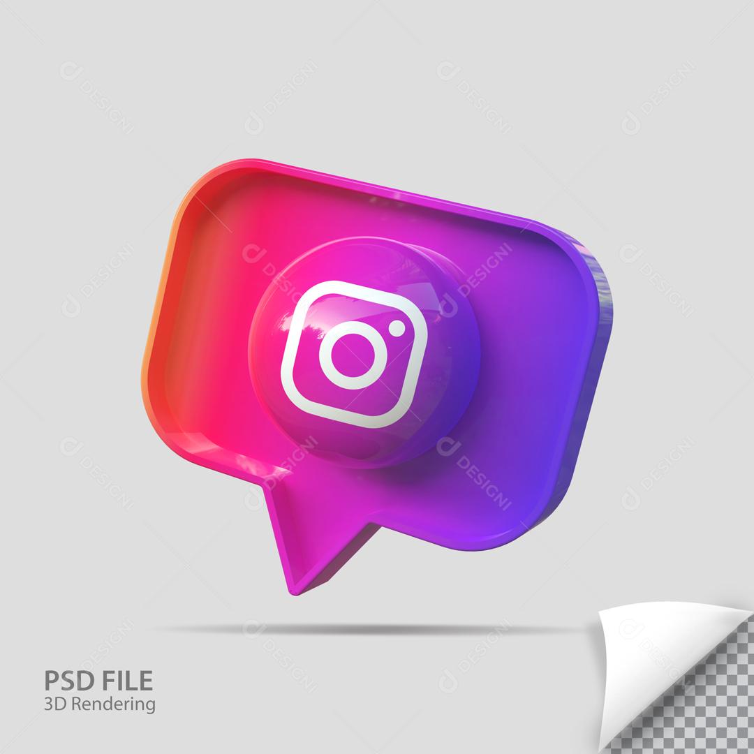 Instagram 3D Ícone de Mensagem Elemento Para Composição PSD