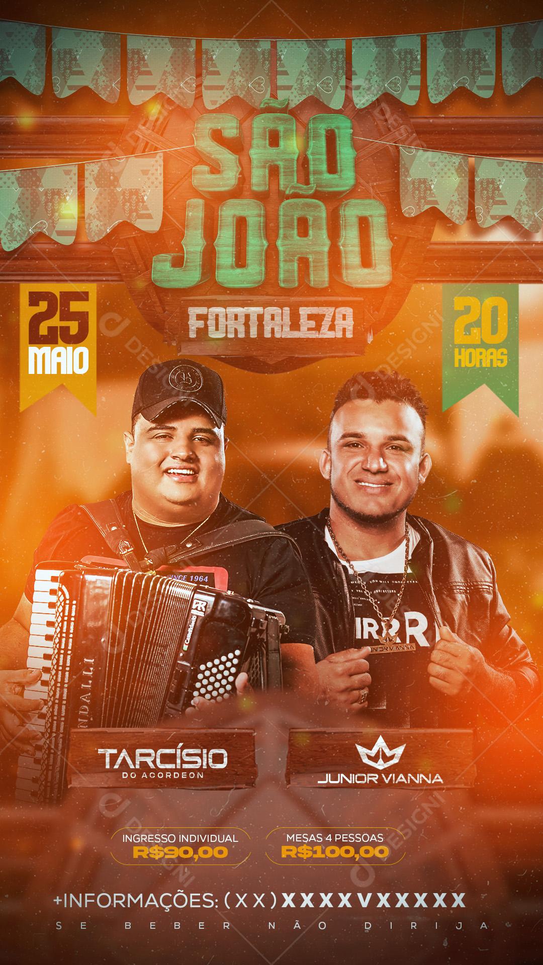Flyer São João Tarciso Do Acordeon Social Media PSD Editável
