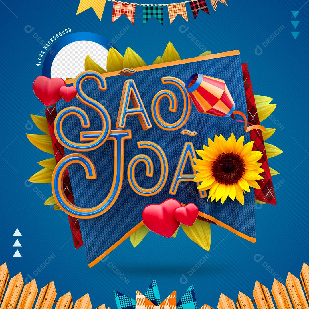 Selo 3D Para Composição São João Arraia PNG Transparente