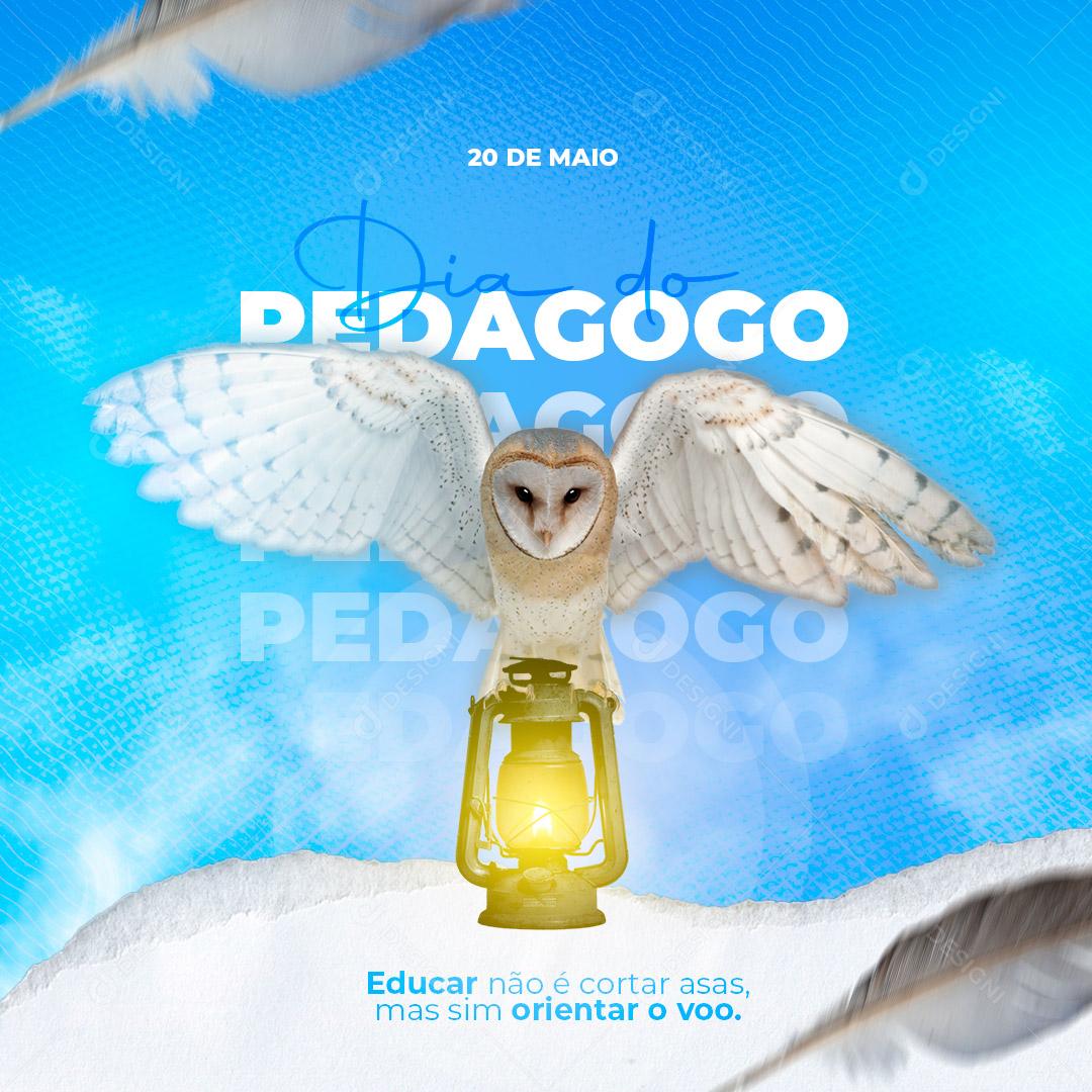 Dia do Pedagogo 20 de Maio Educar não é Cortar Asas, Mas Sim Orientar o Voo Social Media PSD Editável