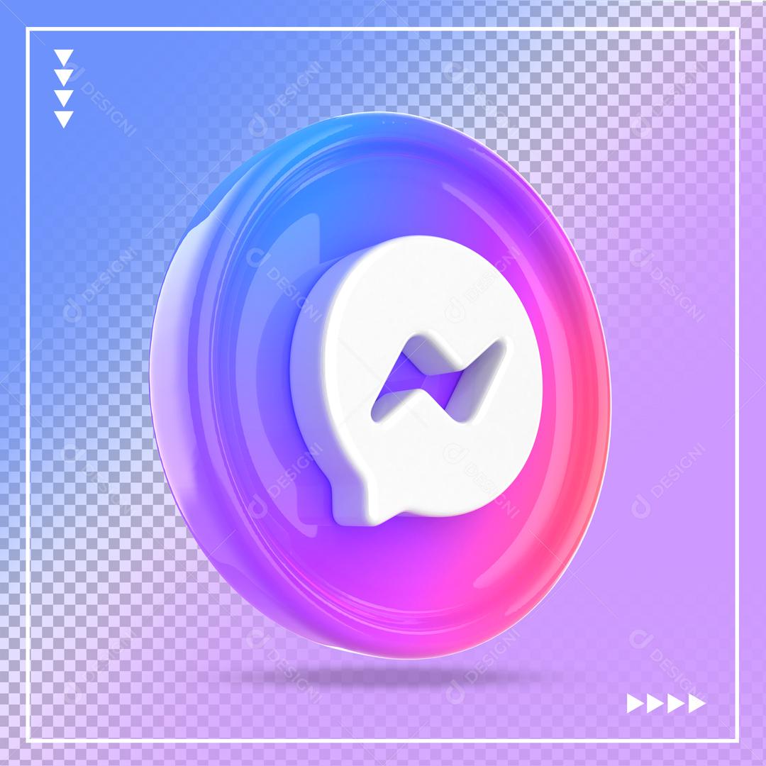 Messenger Elemento 3D Para Composição PSD