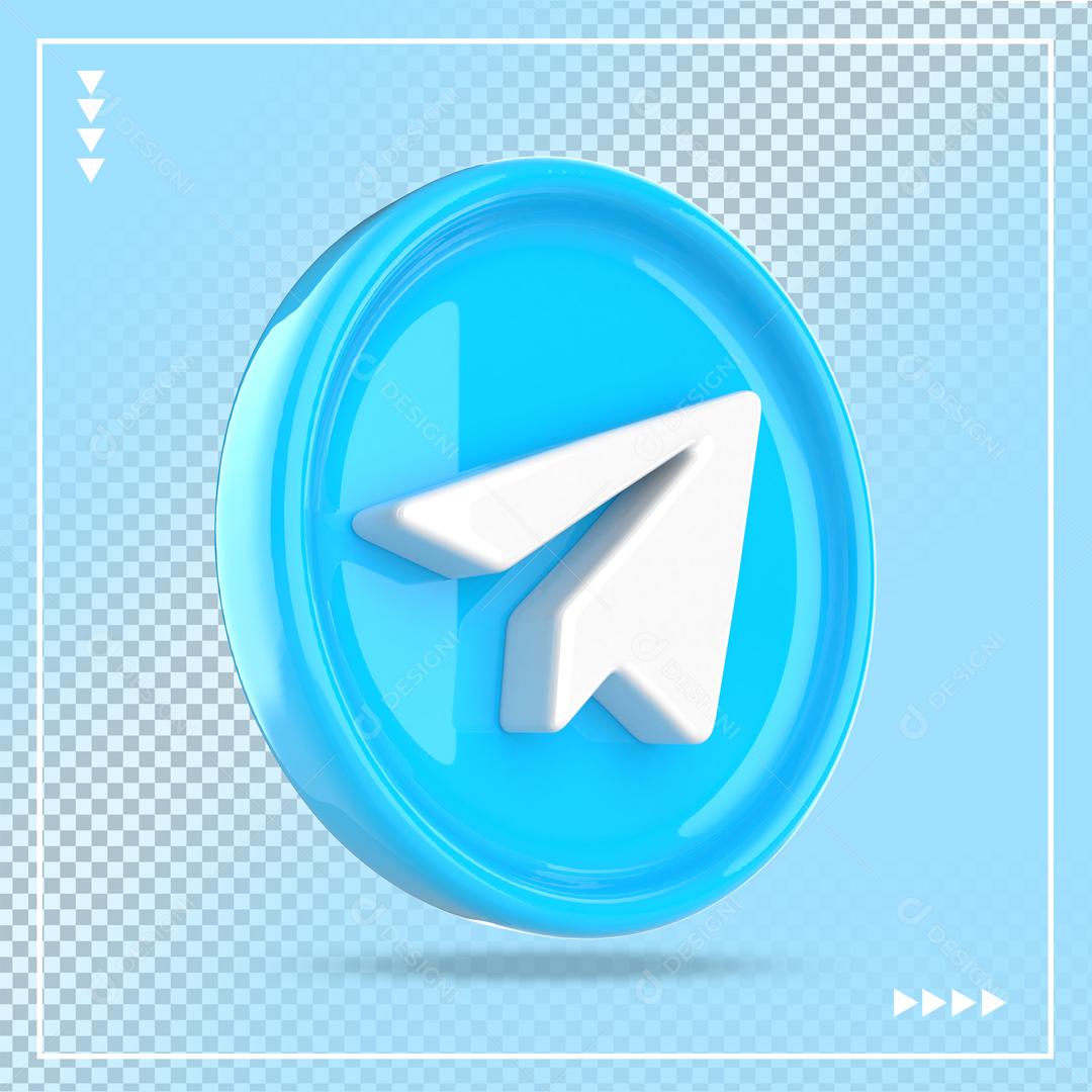 Telegram Elemento 3D Para Composição PSD