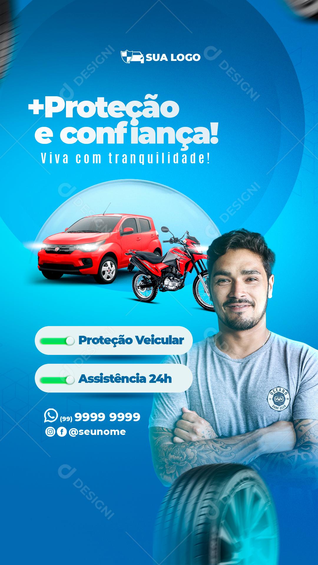 Mais Proteção E Confiança Viva Com Tranquilidade Social Media PSD Editável