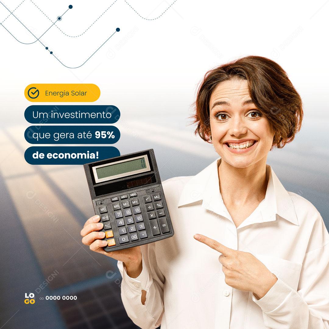 Energia Solar Energia Painéis Solares Economia Social Media PSD Editável