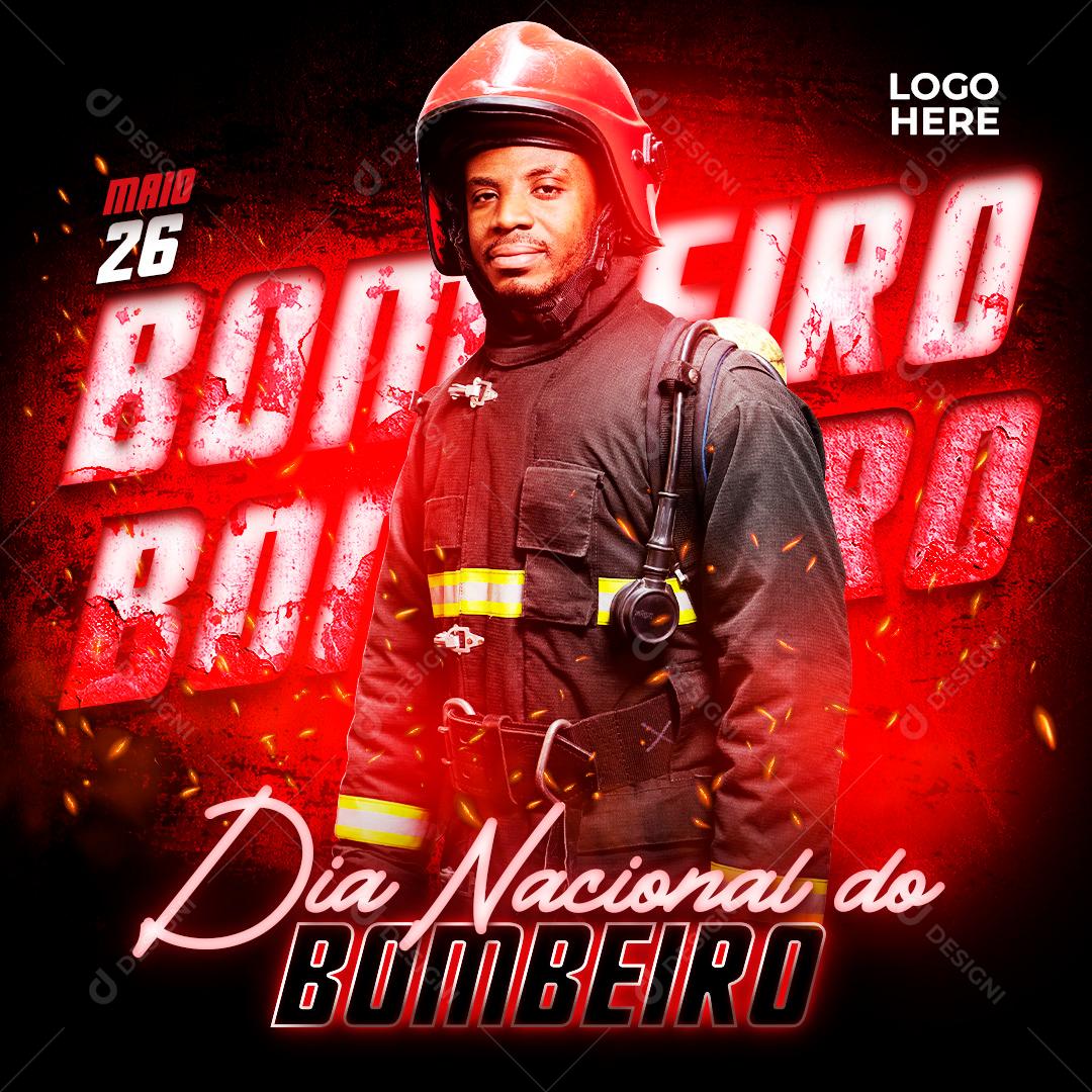 Dia 26 De Maio Dia Nacional Do Bombeiro Social Media PSD Editável