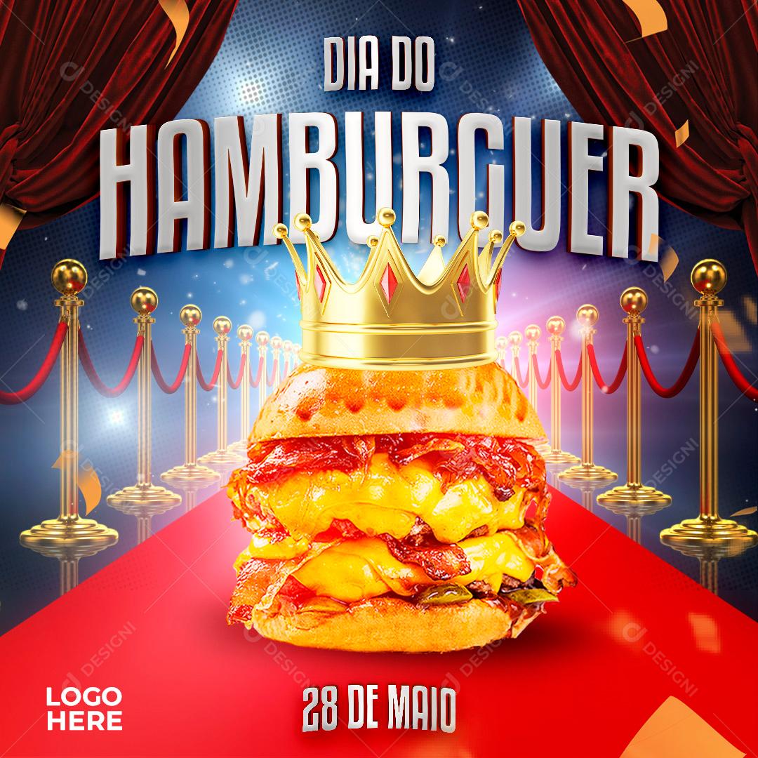 Dia Do Hamburguer 28 De Maio Social Media PSD Editável