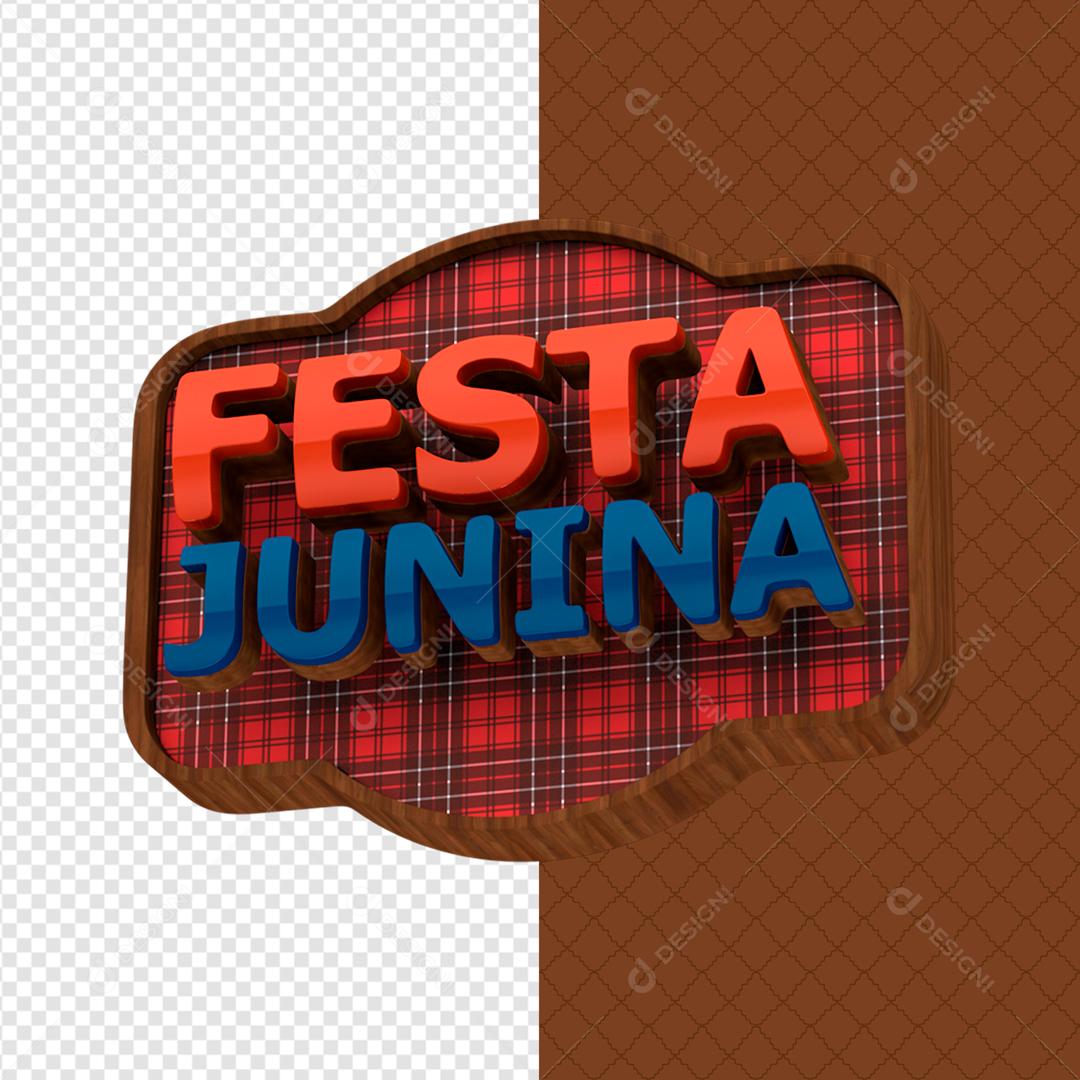 Selo 3D Para Composição Festa Junina PSD Editável
