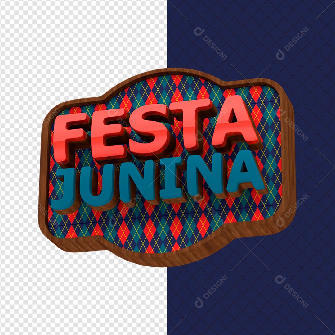 Selo 3D Para Composição Festa Junina PSD Editável