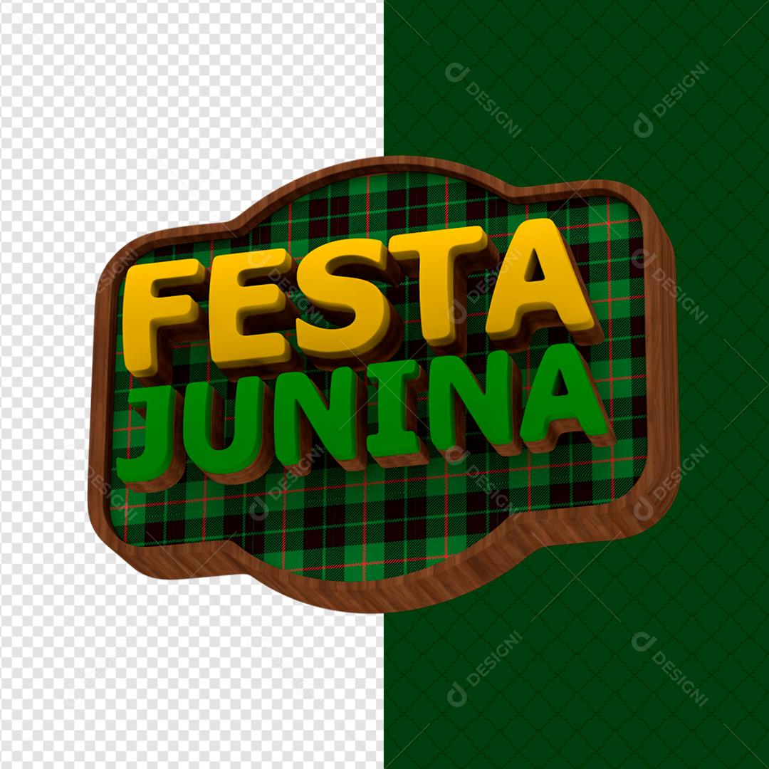 Selo 3D Para Composição Festa Junina PSD Editável