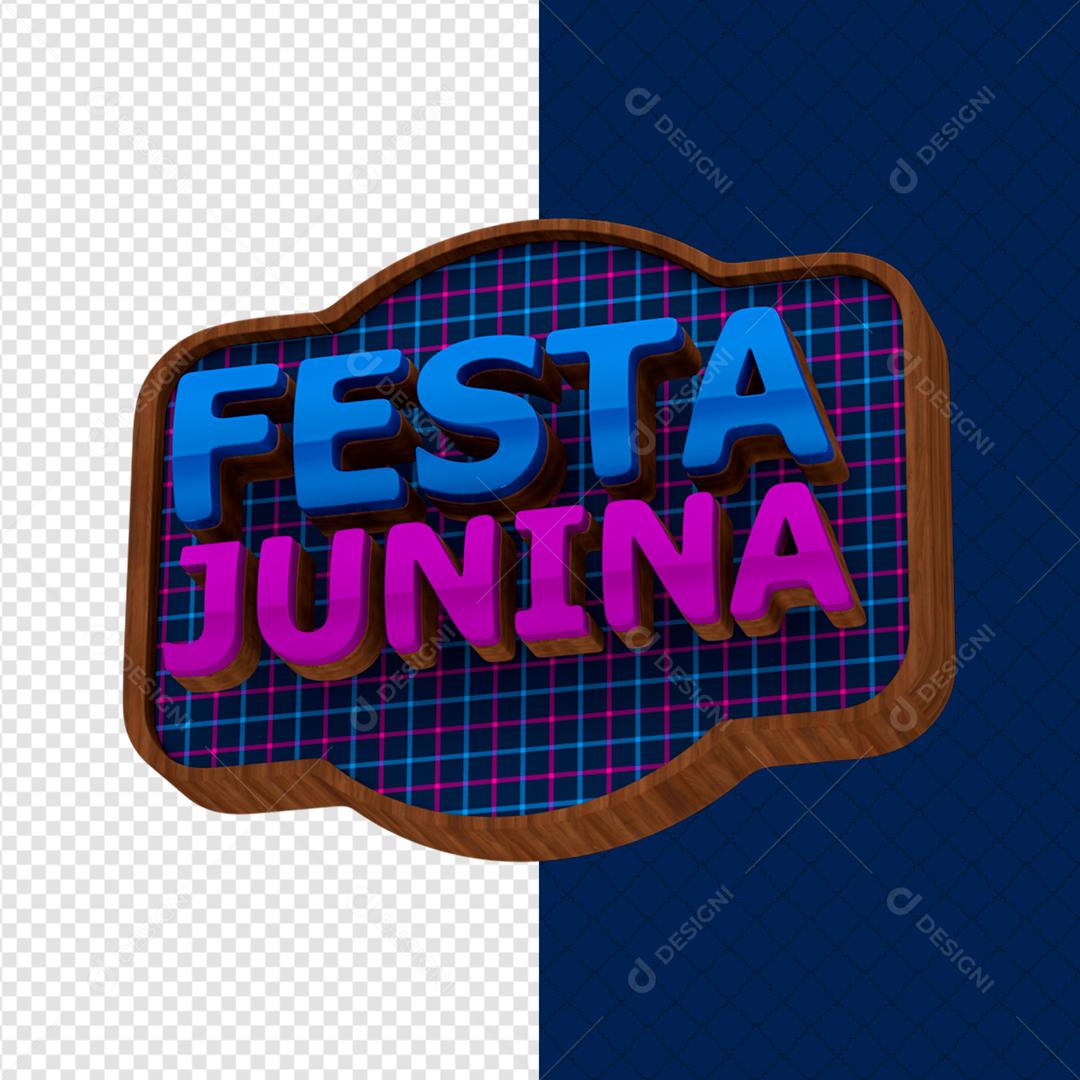 Selo 3D Para Composição Festa Junina PSD Editável