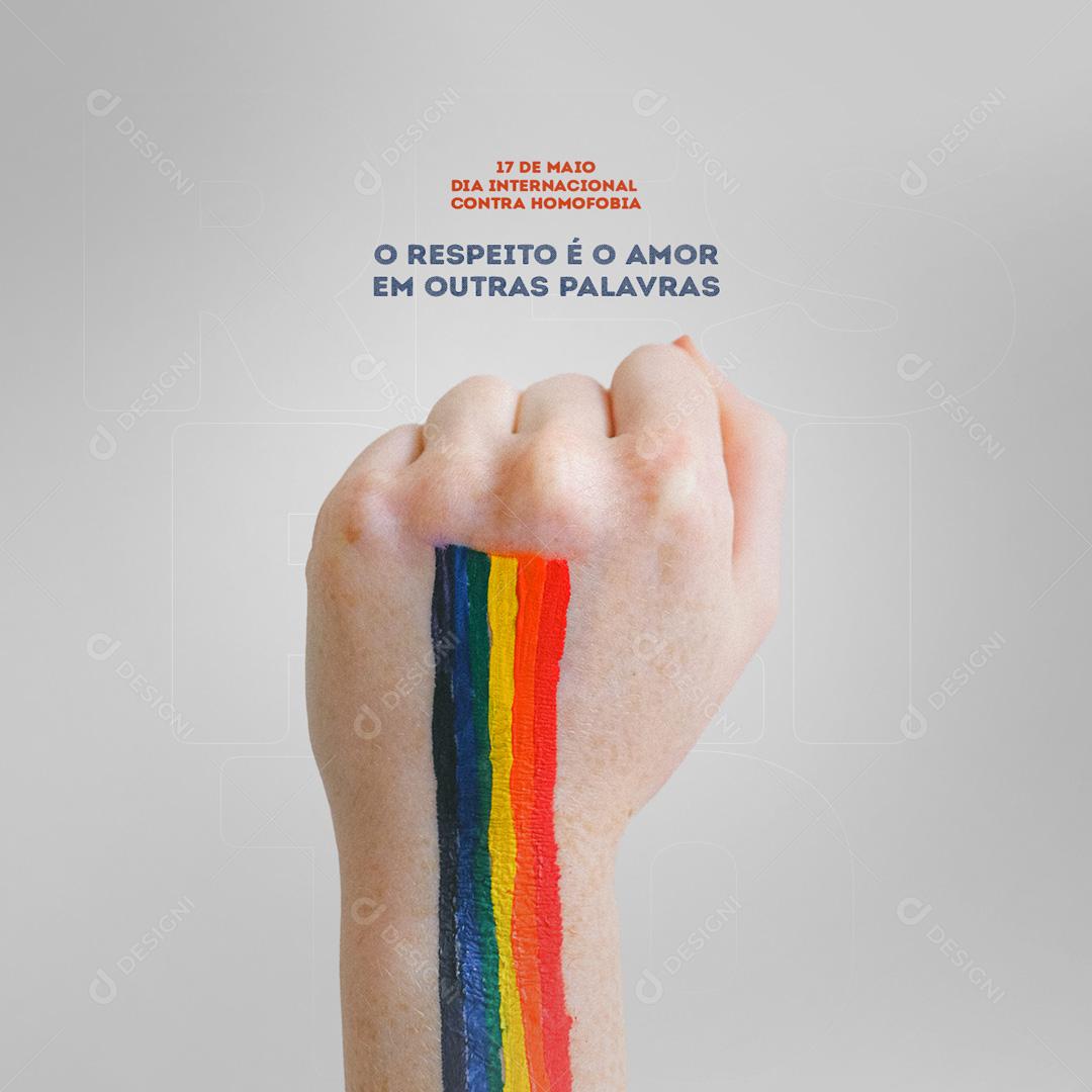 Social Media Dia Internacional Contra Homofobia PSD Editável