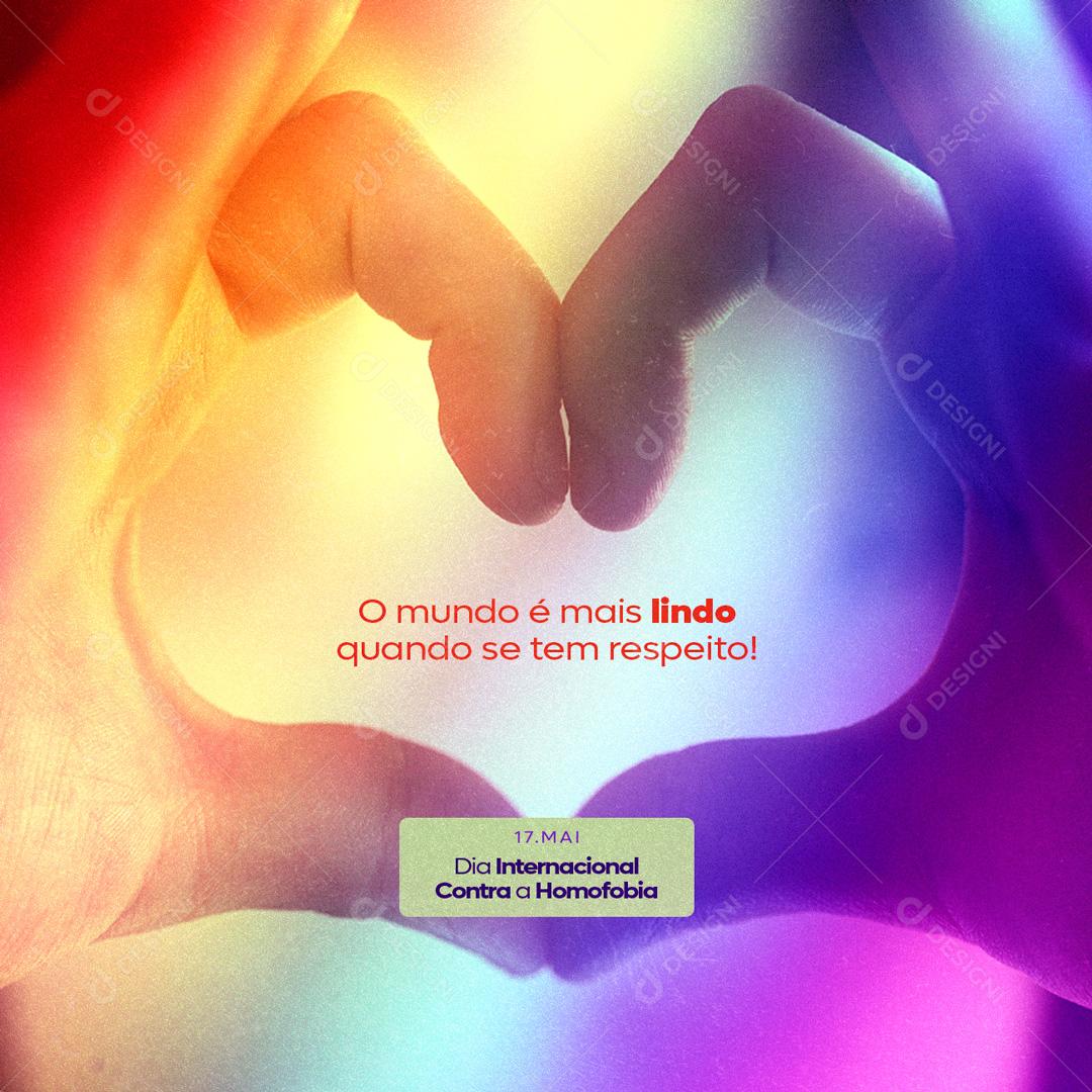 Social Media Dia Internacional Contra Homofobia 17 de Maio PSD Editável