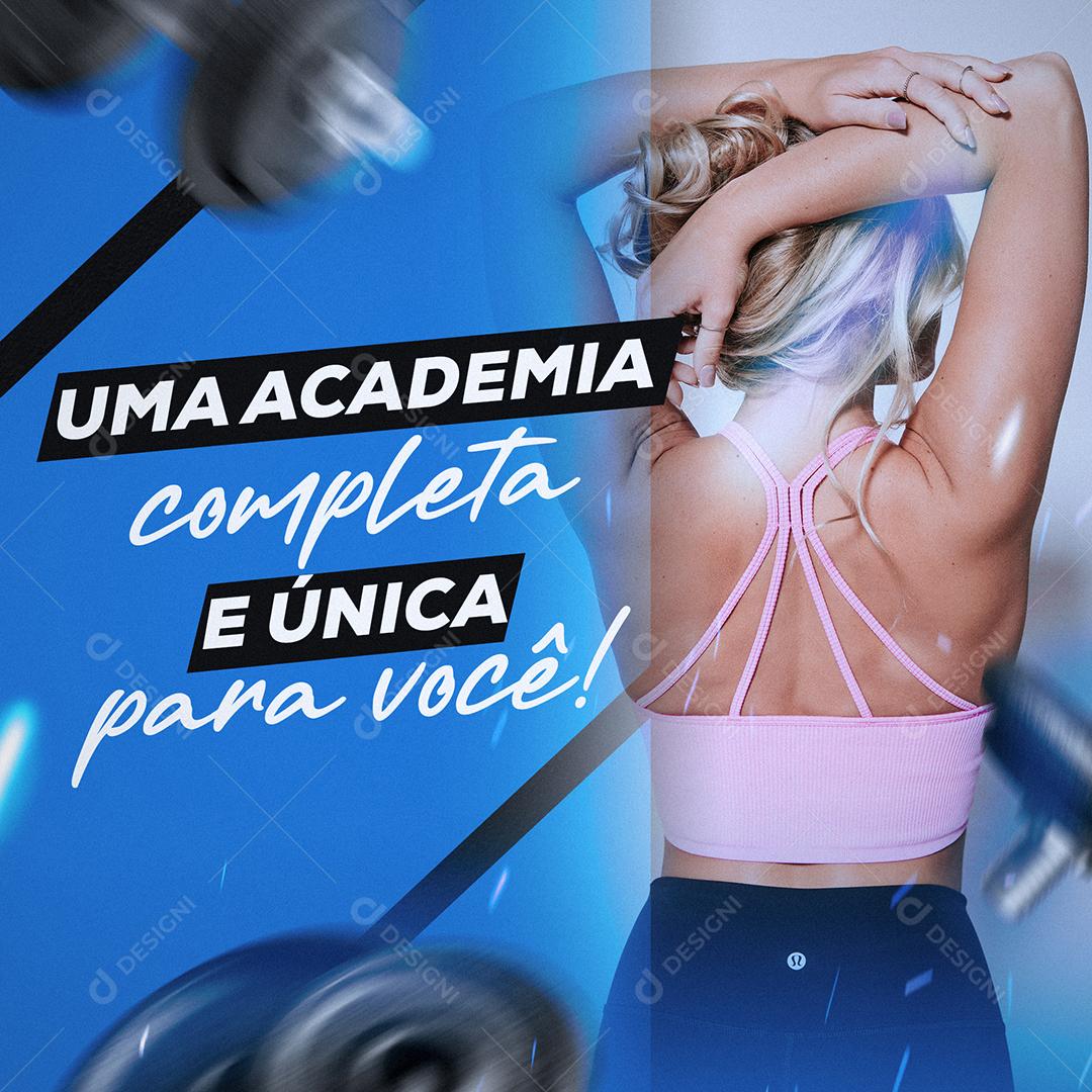 Social Media Uma Academia completa e Única para você PSD Editável
