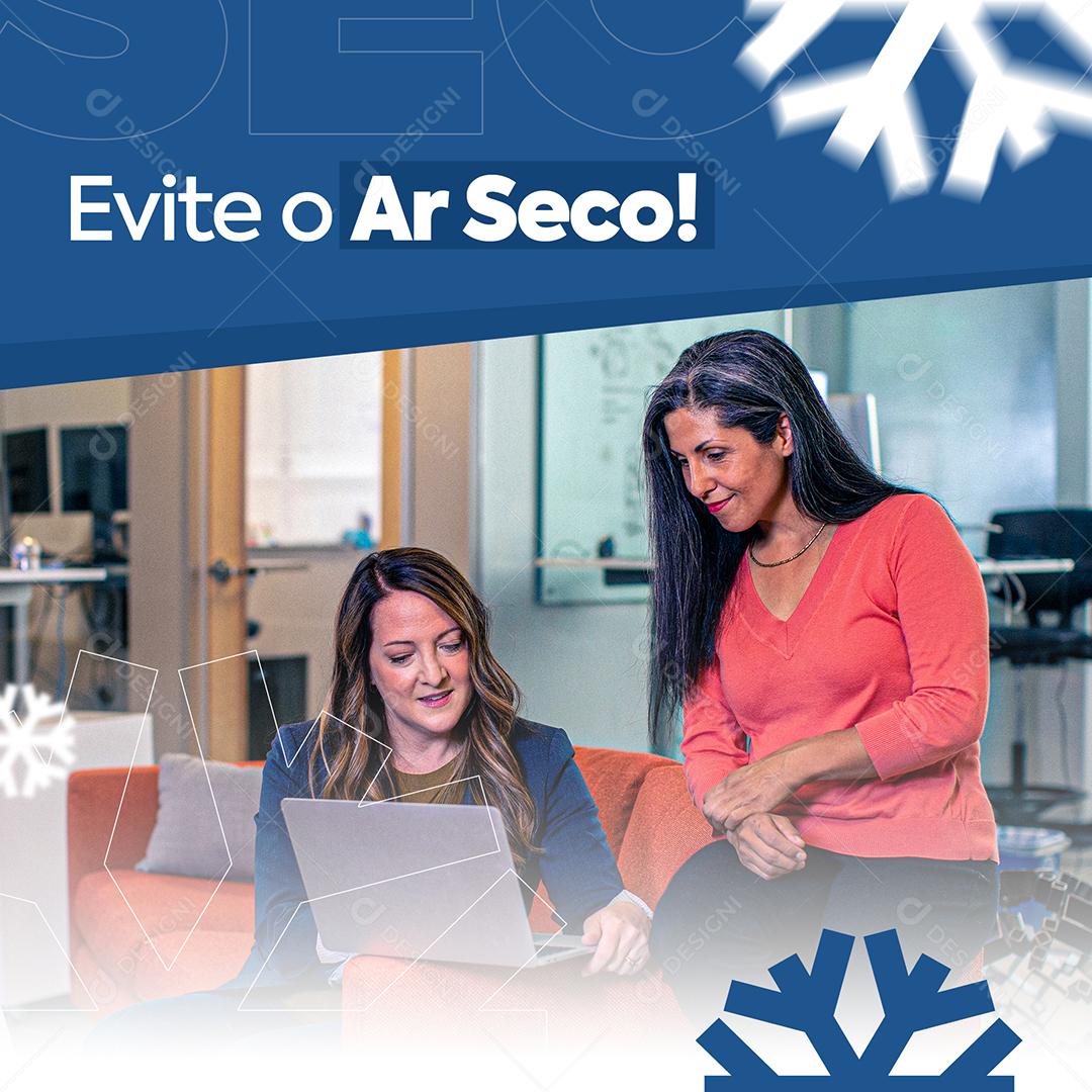 Social Media Evite o Ar Seco Ar Condicionado PSD Editável