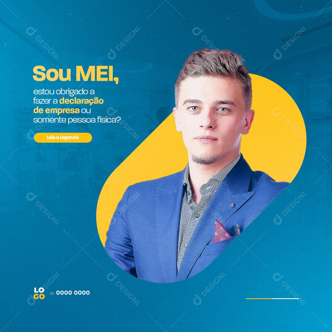 Social Media Contabilidade Sou MEI Declaração da Empresa PSD Editável