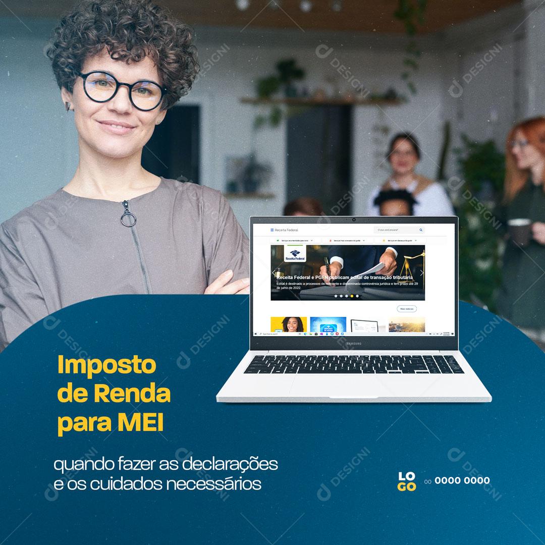 Social Media Contabilidade Imposto de Renda para o MEI PSD Editável