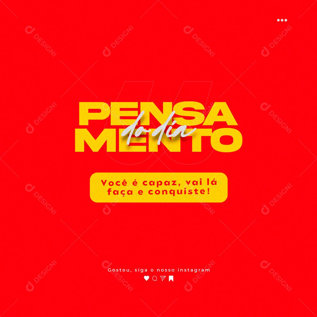 Social Media Pensamento do dia Você é capaz vai lá faça e Conquiste Frase Motivacional PSD Editável