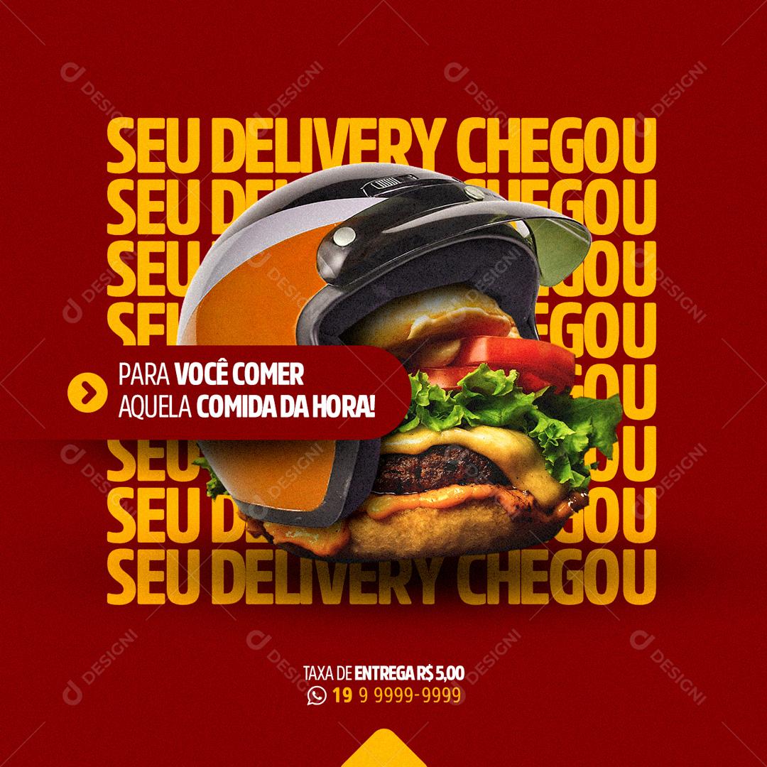 Social Media Delivery Para você comer aquela Comida da Hora PSD Editável