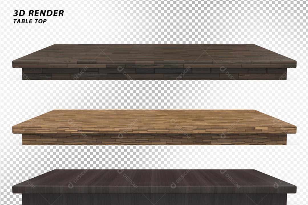 Elemento 3D Tabóas de Madeira para Composição PSD