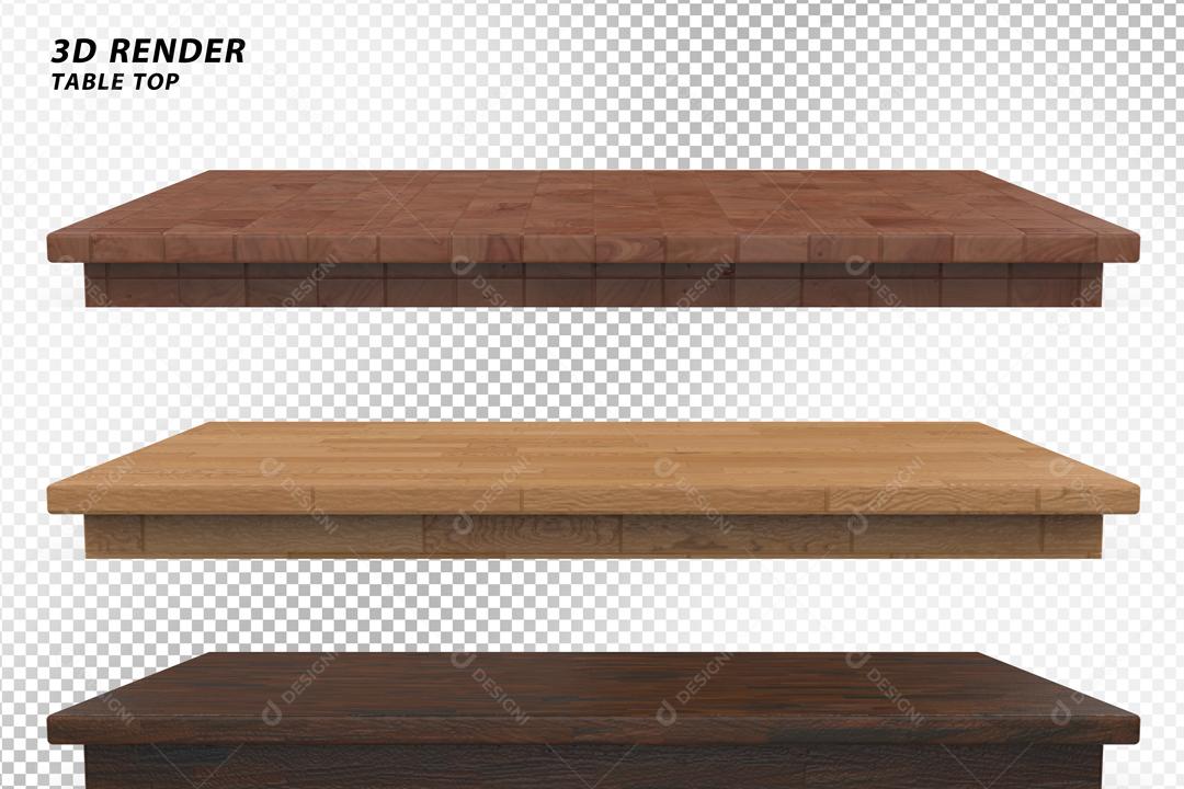 Tabóas com Textura de Madeira 3D Elemento para Composição PSD