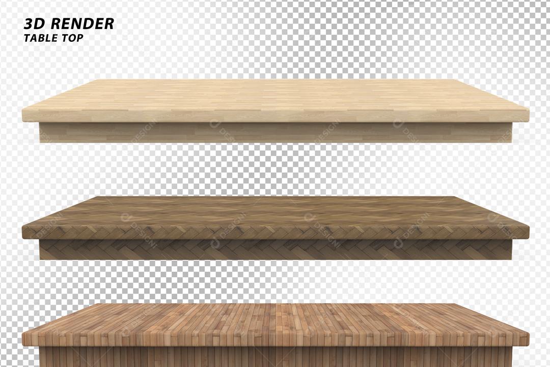 Tabóas de Madeira 3D Elemento para Composição PSD
