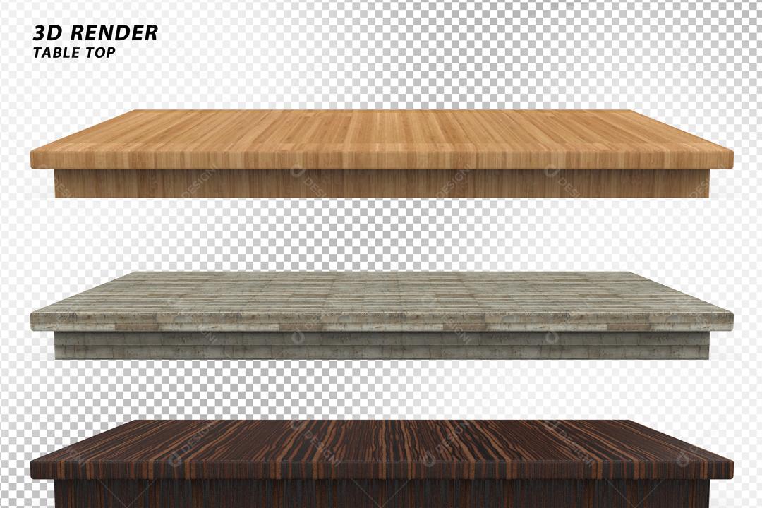 Tabóas com Textura de Madeira 3D Elemento para Composição PSD