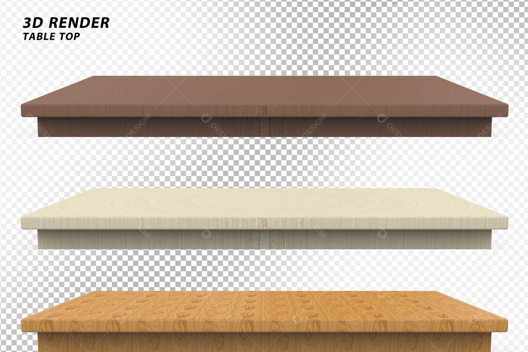 Elemento 3D Tabóas de Madeira para Composição PSD