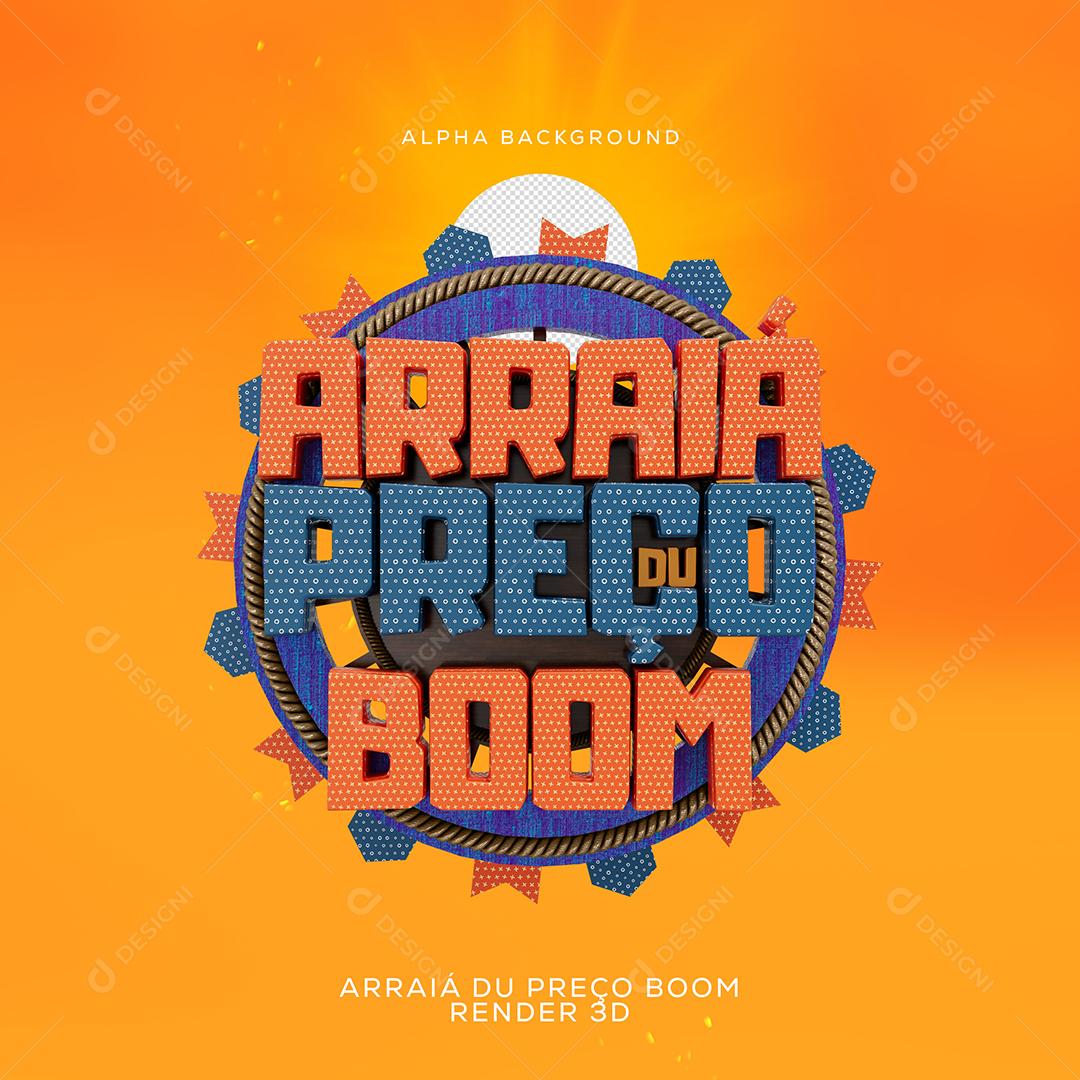 Selo 3D Arraiá Preço Boom Para Composição PSD