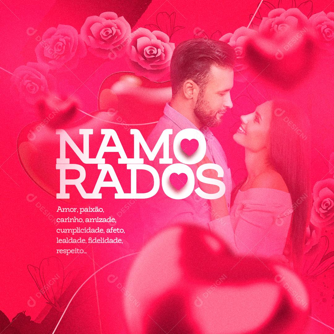 Social Media Amor paixão carinho amizade Dia Dos Namorados PSD Editável