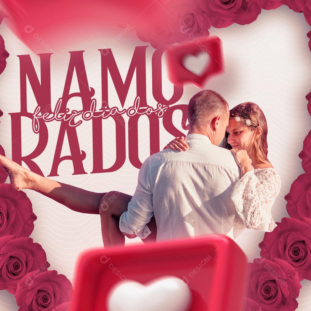Social Media Feliz Dia Dos Namorados PSD Editável